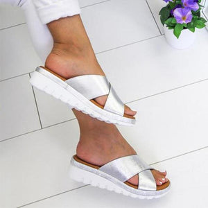 BunionFree™ Mid-Heel Platform Sandals - Bunion Free