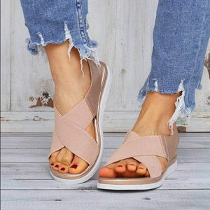 Elastic Flat Bunion Protective Wide Sandals - Bunion Free