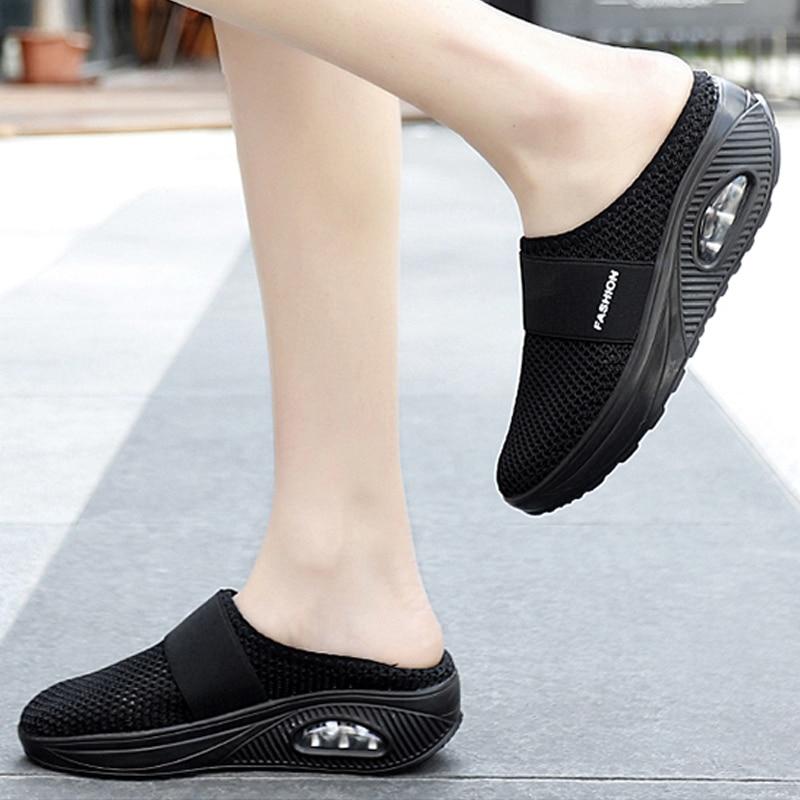 Women Wedge Slippers Anti-slip Premium Slippers Vintage Casual Female  Platform Retro Shoes Orthopedic Diabetic Sandals Plus Size - AliExpress
